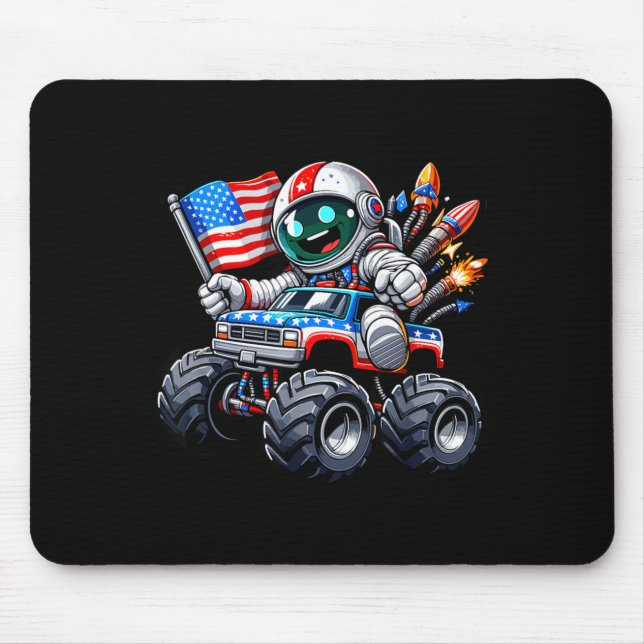 Astronaut Riding Monster Truck 4:e Juli Musmatta (Framsidan)