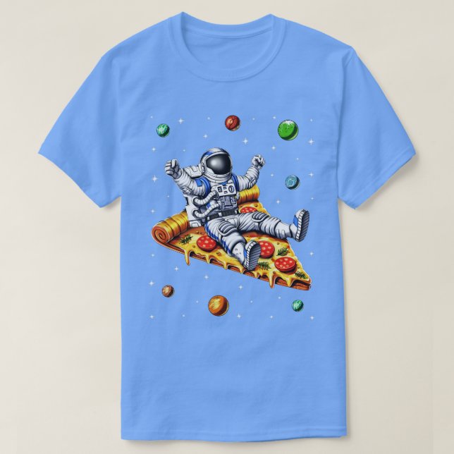Astronaut Riding Pizza Slice T Shirt (Design framsida)