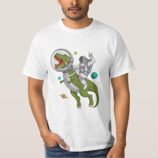 Astronaut Riding T-Rex Dinosaur Astro T-Rex Space  T Shirt