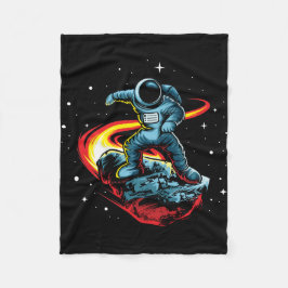 Astronaut Ridning En Meteor Fleecefilt