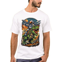 Astronaut Ridning en T-Rex – Episk Rymd-Dinosaurie