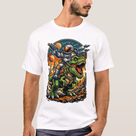 Astronaut Ridning en T-Rex – Episk Rymd-Dinosaurie T Shirt