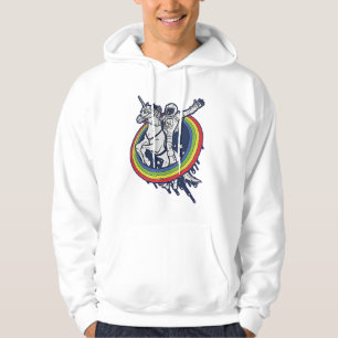 Astronaut Ridning Enhörning Hoodie