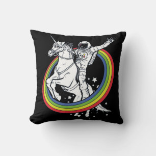 Astronaut Ridning Enhörning Kudde