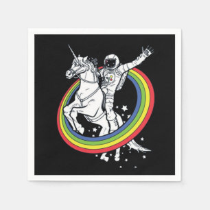 Astronaut Ridning Enhörning Pappersservett