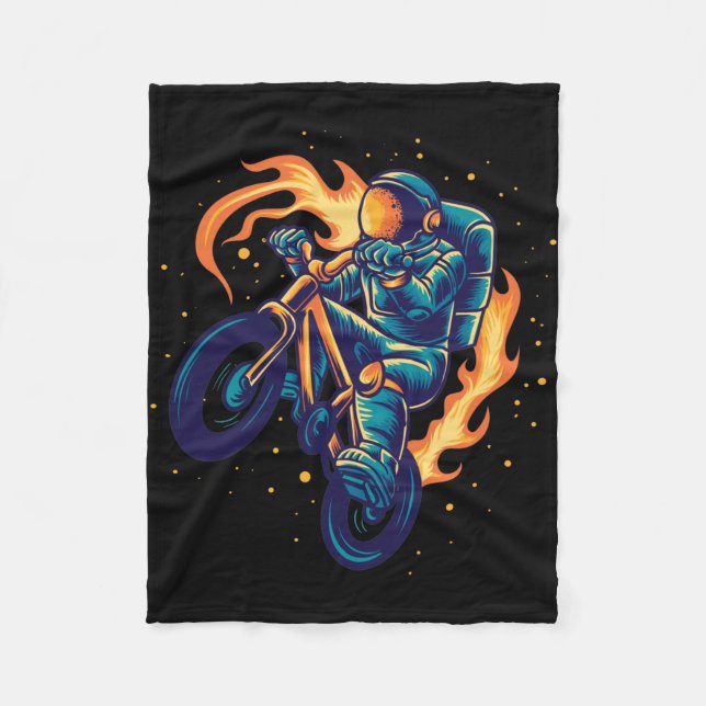 Astronaut Ridning På En BMX Fleecefilt (Framsidan)