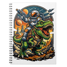 Astronaut Ridning på en T-Rex – Episk Rymd Dinosau Anteckningsbok