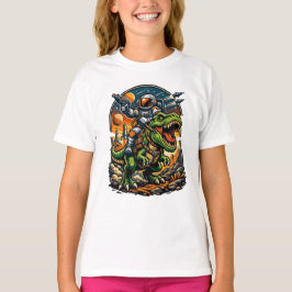 Astronaut Ridning på en T-Rex – Episk Rymd-Dinosau T Shirt