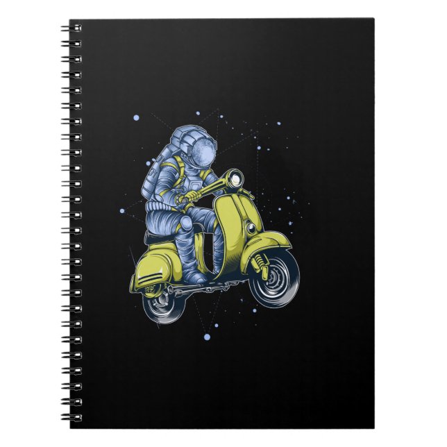 Astronaut ridskooter i rymden anteckningsbok (Framsidan)