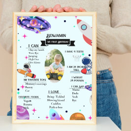 Astronaut Rocket Planet & Rymden milstolpe Poster