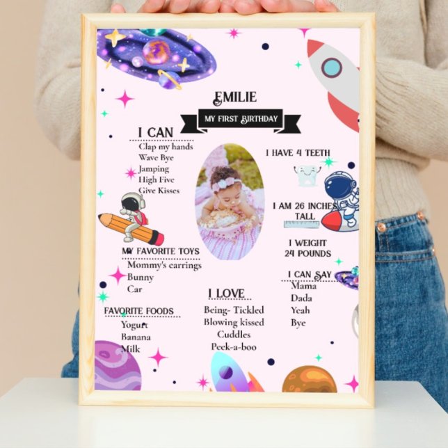 Astronaut Rocket Planet & Rymden milstolpe Poster (Skapare uppladdad)