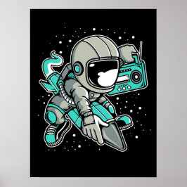 Astronaut Rocket Ride och Tunes Poster