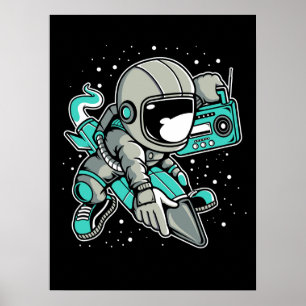 Astronaut Rocket Ride och Tunes Poster