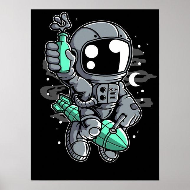 Astronaut Rocket Ride Poster (Framsidan)