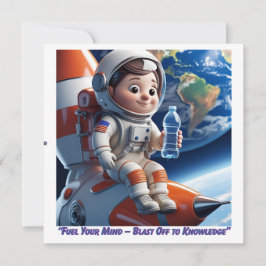"Astronaut Rocket Space Flat Card