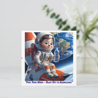 "Astronaut Rocket Space Flat Card