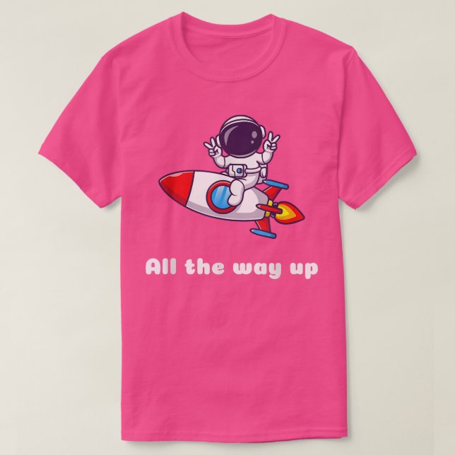 Astronaut Rocket Tecknad Design - Ge hela vägen T Shirt (Design framsida)