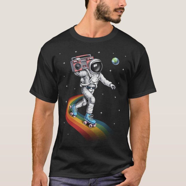 Astronaut Rullskridskoåkning T Shirt (Framsida)