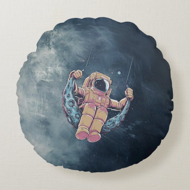 Astronaut Rund Kudde (Framsidan)