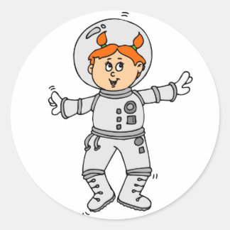 Astronaut Runt Klistermärke