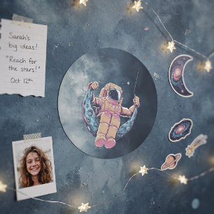 Astronaut Runt Klistermärke