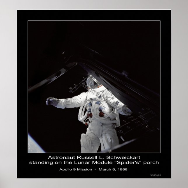 Astronaut Russell L. Schweickart Apollo 9 Uppdrag Poster (Framsidan)