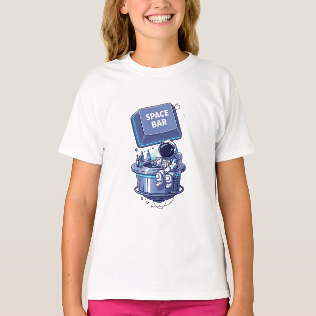 Astronaut Rymbar Bubblebad Barn T Shirt (Framsida)