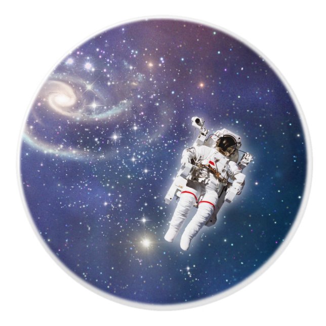 Astronaut Rymd Virvlande Virvel Stjärnor Galax Knopp (Framsidan)