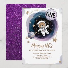 Astronaut Rymden 1-årsdag Inbjudningar