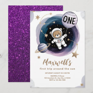 Astronaut Rymden 1-årsdag Inbjudningar