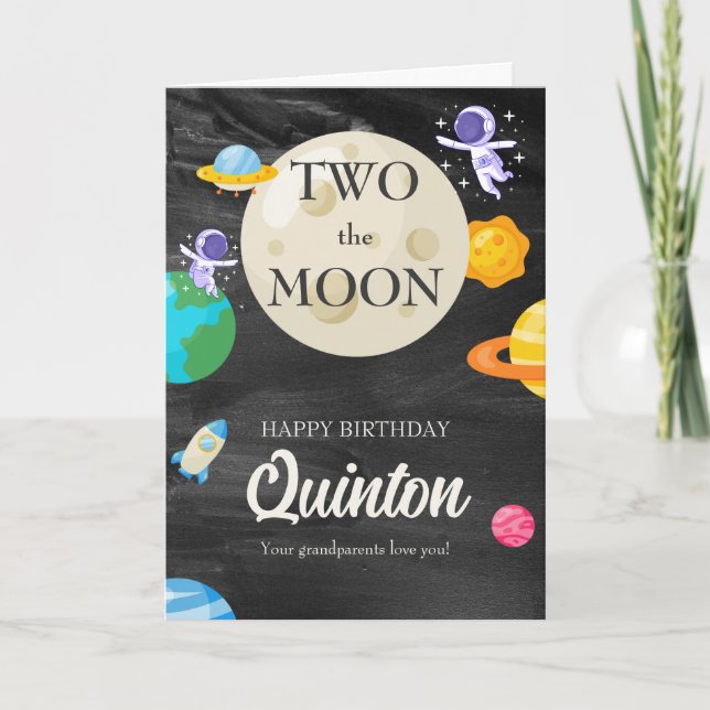 Astronaut Rymden 2:a födelsedag Kort (Framsida)