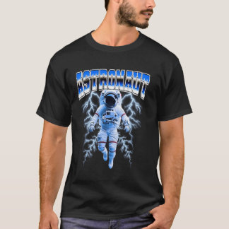 Astronaut Rymden 90s Bootleg Stil T Shirt