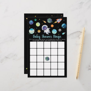 Astronaut Rymden Baby Shower Bingo Game