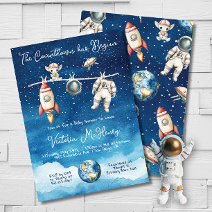 Astronaut Rymden Babykläder Inbjudningar