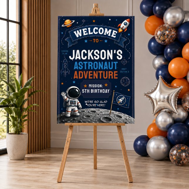 Astronaut Rymden Barn Födelsedags Välkomstskylt Poster (Skapare uppladdad)