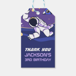 Astronaut Rymden Barns födelsedag-partis fördel Presentetikett