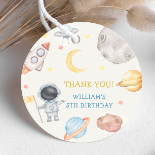 Astronaut Rymden Birthday Tack Favorittagg Gåvor Etiketter