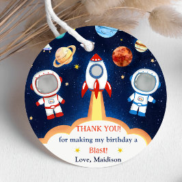 Astronaut Rymden Birthday Tack Favorittagg Gåvor Etiketter