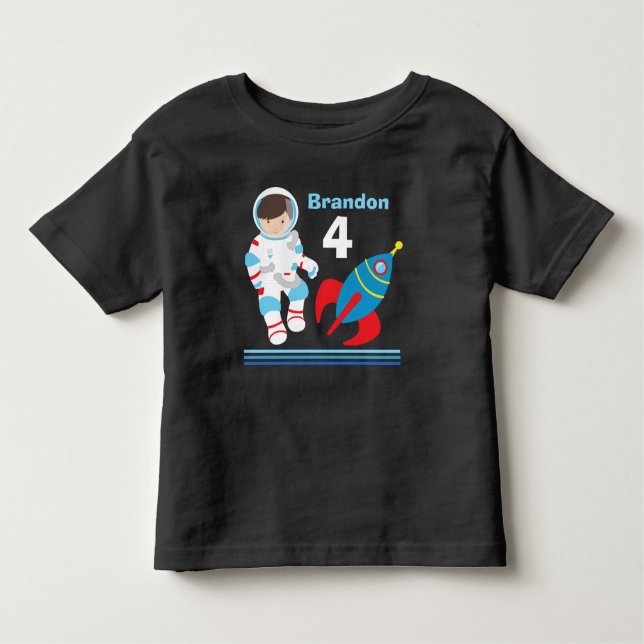 Astronaut Rymden Coola Anpassningsbar Birthday Boy T Shirt (Framsida)
