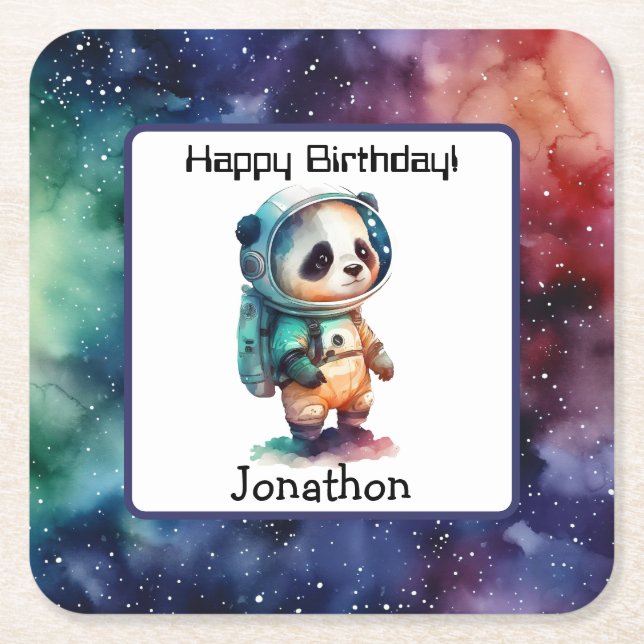 Astronaut Rymden födelsedag Papper Underlägg (Framsidan)