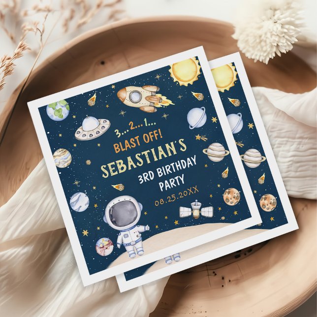 Astronaut Rymden Födelsedagsfest Pappersservett (Skapare uppladdad)