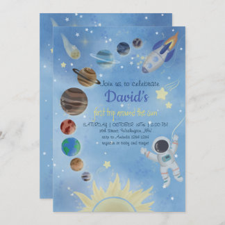 Astronaut Rymden Planets Birthday-inbjudan Inbjudningar