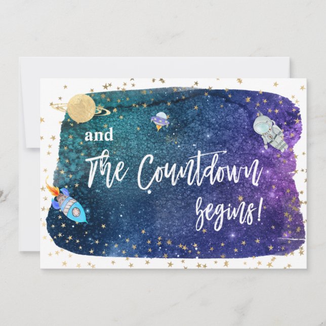 *~* Astronaut Rymden Rocket Baby Shower Inbjudningar (Framsida)