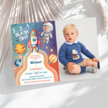 Astronaut Rymden Rocket Frakt Birthday Photo