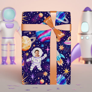 Astronaut Rymden Rockets & Planets Foto Presentpapper