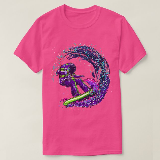 Astronaut Rymden Surfer Coola T Shirt (Design framsida)