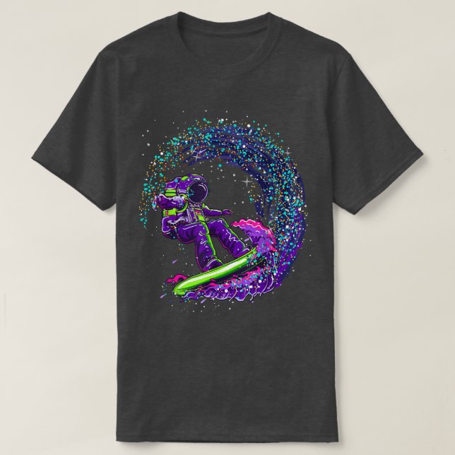 Astronaut Rymden Surfer Coola T-Shirt (Design framsida)