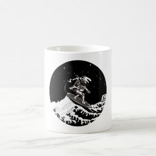 Astronaut Rymden Surfing Underbar Vinkar Astronau Kaffemugg