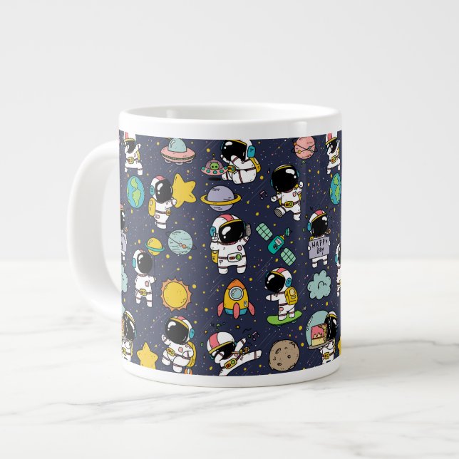 Astronaut Rymden Tecknad Jumbo Mugg (Framsida vänster)
