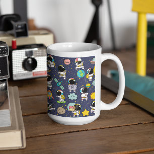 Astronaut Rymden Tecknad Kaffemugg